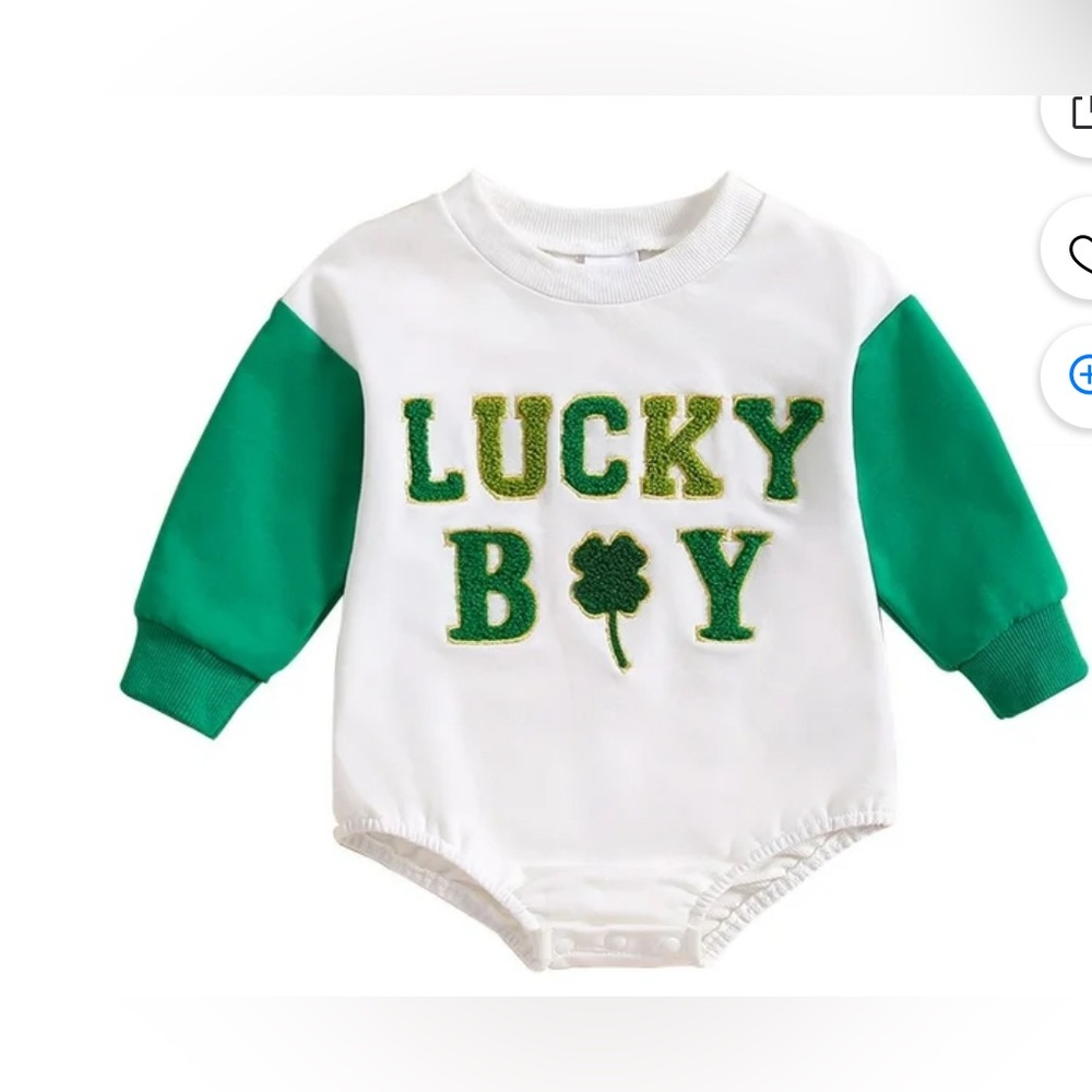 Green and White Kids Bodysuit